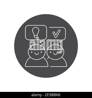 Logical reasoning black glyph icon. Soft skills. Pictogram for web, mobile app, promo. UI UX design element. Stock Vector
