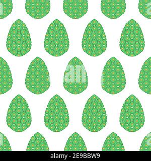 Seamless pattern of the abstract flat pine cones Stock Vector