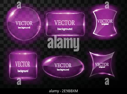 Glass vector button plane. Easy editable background Stock Vector
