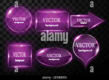 Glass vector button plane. Easy editable background Stock Vector