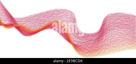 Abstract cerise wavy wave on a white background. Vector graphic illustration Stock Vector