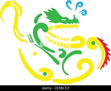 Isolated abstract dragon Stock Vector