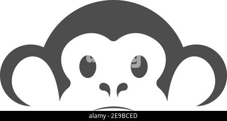 Monkey logo icon illustration vector flat design template Stock Vector