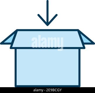 blue packing box with one arrow on a white background Stock Vector ...