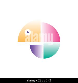 Vector chameleon in gradient style. Digital art Stock Vector