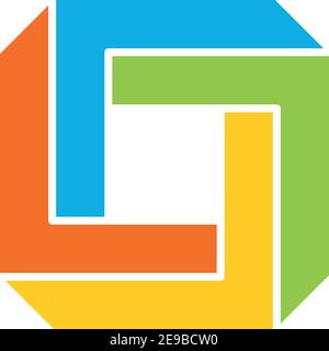 Impossible square icon. Geometric 3D object optical illusion. Vector illustration Stock Vector