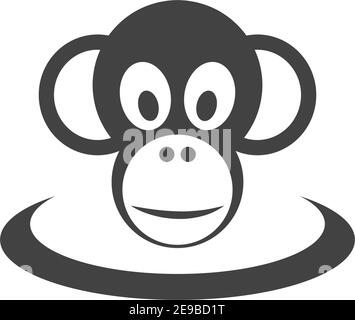 Monkey logo icon illustration vector flat design template Stock Vector