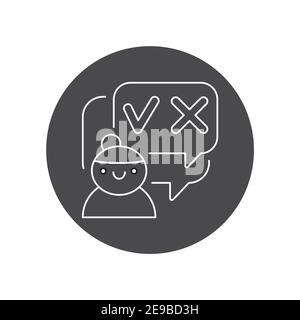 Decision-making black glyph icon. Soft skills. Pictogram for web, mobile app, promo. UI UX design element. Stock Vector
