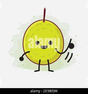 An illustration of Cute Entawak Jackfruit Mascot Character Stock Vector