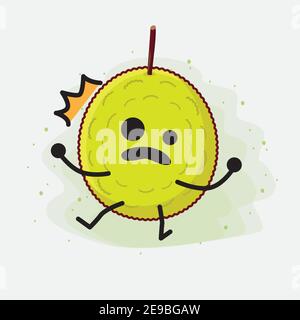 An illustration of Cute Entawak Jackfruit Mascot Character Stock Vector