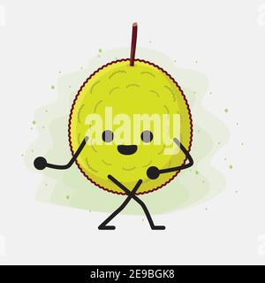 An illustration of Cute Entawak Jackfruit Mascot Character Stock Vector