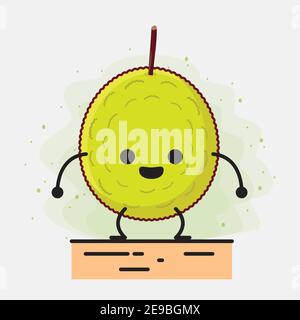 An illustration of Cute Entawak Jackfruit Mascot Character Stock Vector