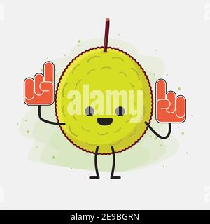 An illustration of Cute Entawak Jackfruit Mascot Character Stock Vector