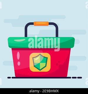 first aid kit vector illustration in flat style Stock Vector