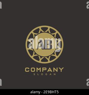 AB Premium monogram letter initials logo. minimalist symbol icon vector design. Luxury logotype Template. Stock Vector