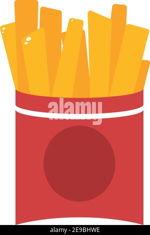 french fries box icon over white background, colorful design, vector illustration Stock Vector