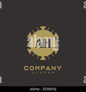 AH Premium monogram letter initials logo. minimalist symbol icon vector design. Luxury logotype Template. Stock Vector