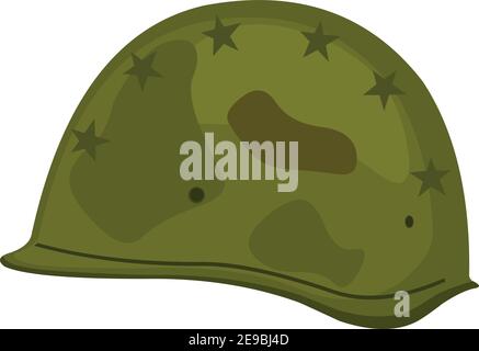 Vector emoticon illustration of a war helmet Stock Vector