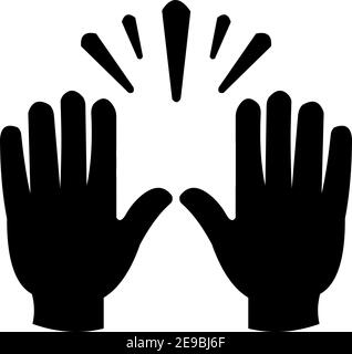 Vector illustration of the silhouettes of a hands, indicating here I am Stock Vector