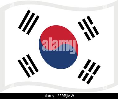 Vector emoticon illustration of south korea flag Stock Vector