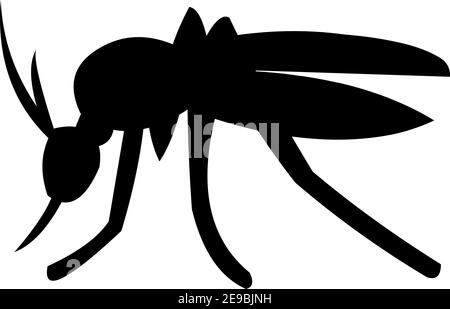 Vector emoticon illustration of a mosquito silhouette Stock Vector