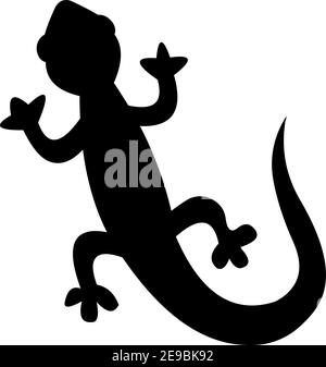 Vector illustration emoticon of the silhouette of a lizard Stock Vector