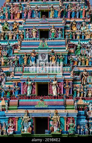 A colourful section of the Naga Pooshani Ambal Kovil on Nainativu Island in the Jaffna region of northern Sri Lanka. Stock Photo