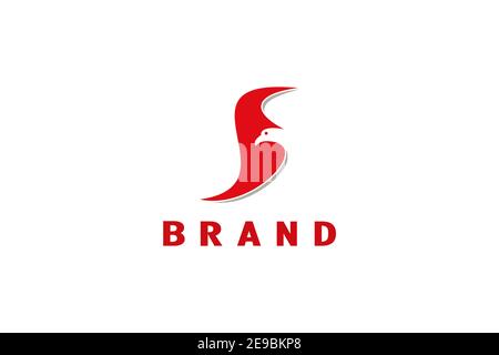 Abstract eagle wing logo in letter s shape. Simple modern unique and minimalist logo design. Stock Vector