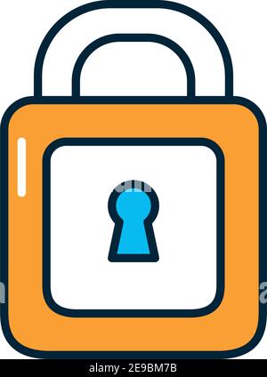 Isolated security line and fill style icon set vector design Stock ...