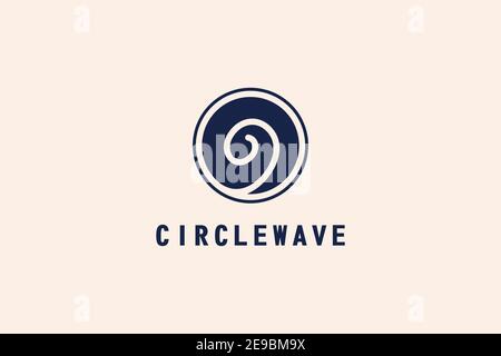 Abstract circle wave logo design concept template, simple and unique logo design. Stock Vector