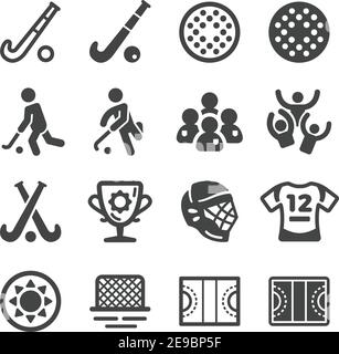 field hockey sport and recreation icon set,vector and illustration Stock Vector