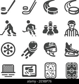 ice hockey sport and recreation icon set,vector and illustration Stock Vector