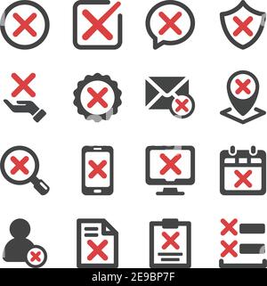 reject and false check icon set,vector and illustration Stock Vector