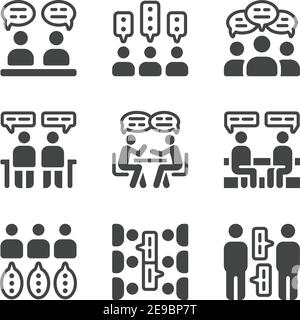 talking and discussion icon set,vector and illustration Stock Vector
