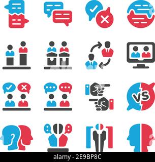 debate and dispute icon set,vector and illustration Stock Vector