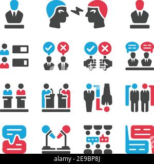 debate and dispute icon set,vector and illustration Stock Vector