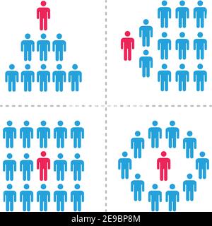 outstanding person with crowd icon set,vector and illustration Stock Vector