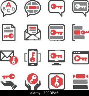 key message and key visual icon set,vector and illustration Stock Vector