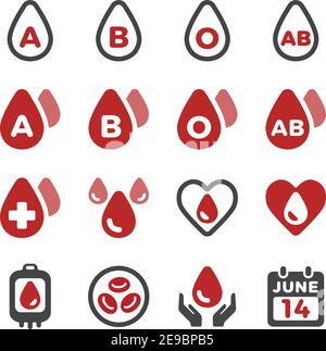 blood and blood type icon set,vector and illustration Stock Vector