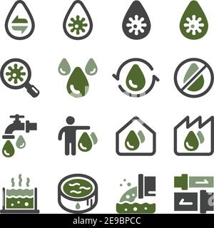 waste water and sewage icon set,vector and illustration Stock Vector