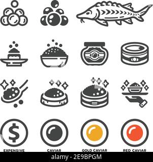 carviar and product icon set,vector and illustration Stock Vector