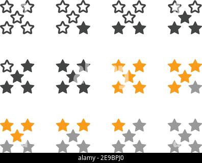 rating five star icon set,vector and illustration Stock Vector