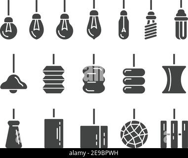 hanging lamp icon set,vector and illustration Stock Vector