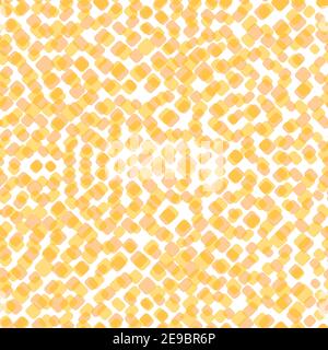 Abstract yellow squares on white background. Seamless pattern with geometric print for wallpaper, web page, textures, card, postcard, faric, textile Stock Vector
