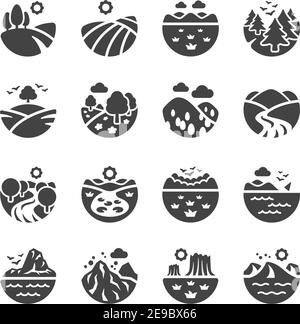landscape and nature icon set,vector and illustration Stock Vector