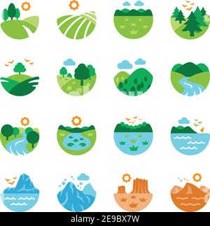 landscape and nature icon set,vector and illustration Stock Vector