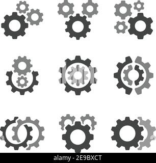 gear and mechanism icon set,vector and illustration Stock Vector