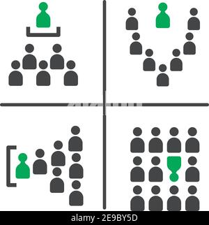 meeting and conference icon set,vector and illustration Stock Vector