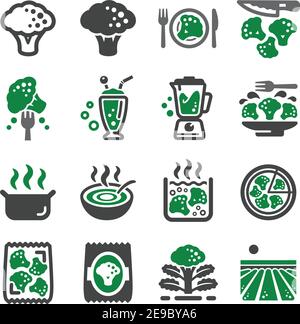 broccoli icon set,vector and illustration Stock Vector