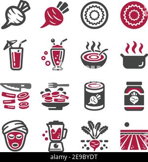 beetroot icon set,vector and illustration Stock Vector